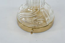 Load image into Gallery viewer, Elegant Cut Crystal & Brass Table Lamp with Pleated Shade – 33" Tall