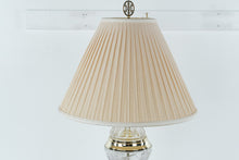 Load image into Gallery viewer, Elegant Cut Crystal & Brass Table Lamp with Pleated Shade – 33" Tall
