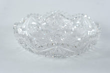 Load image into Gallery viewer, Vintage Cut Glass Crystal Serving Bowl Starburst Sawtooth Edge