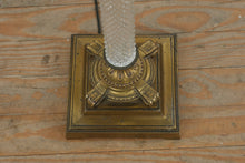 Load image into Gallery viewer, Vintage Brass and Cut Glass Column Floor Lamp 3 Way 60 Inch