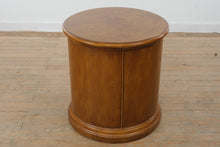 Load image into Gallery viewer, Round Solid Wood End Table Cabinet with Pull Out Shelf and Storage