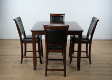 Load image into Gallery viewer, Dallas Counter Height Dining Table Set with 4 Leather-Back Chairs