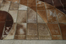 Load image into Gallery viewer, Darbaz Hali Leather Hide Patchwork Rug 94 x 67 Modern Geometric Turkey