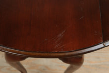 Load image into Gallery viewer, Dark Cherry Drop-Leaf Side Table with Queen Anne Legs