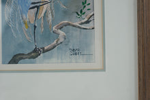 Load image into Gallery viewer, David Gobel Great Blue Heron Watercolor Bird Art Framed 12 x 14
