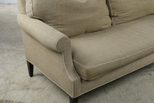 Load image into Gallery viewer, Traditional Beige Upholstered Sofa with Rolled Arms and Loose Cushions