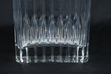 Load image into Gallery viewer, Vintage Cut Glass Liquor Decanter Square Ribbed Crystal Stopper 12 Inch