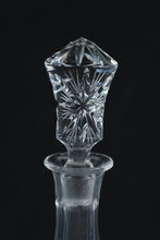 Load image into Gallery viewer, Cut Lead Crystal Decanter 15” Tall Starburst & Fan Cut with Faceted Stopper