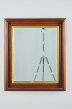 Load image into Gallery viewer, Deep Forest Wooden Framed Mirror with Gold Interior - 25" x 29"