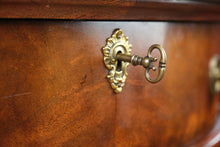 Load image into Gallery viewer, Pair Henredon Historic Natchez Mahogany Demilune Marble Top Cabinets