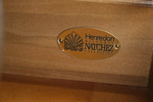 Load image into Gallery viewer, Pair Henredon Historic Natchez Mahogany Demilune Marble Top Cabinets