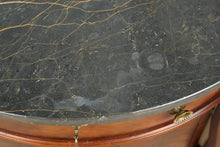 Load image into Gallery viewer, Pair Henredon Historic Natchez Mahogany Demilune Marble Top Cabinets