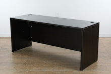 Load image into Gallery viewer, Modern Espresso Office Desk with Cable Management Grommets