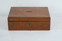 Load image into Gallery viewer, Antique Wood Writing Slope Desk Box With Inkwell Compartment