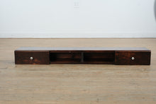 Load image into Gallery viewer, Handcrafted Dark Wooden Desk Organizer with Dual Drawers – 48" Wide