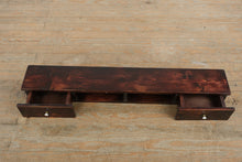Load image into Gallery viewer, Handcrafted Dark Wooden Desk Organizer with Dual Drawers – 48" Wide