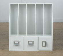Load image into Gallery viewer, Desk / Countertop Organizer with File Slots & 3 Drawers – White