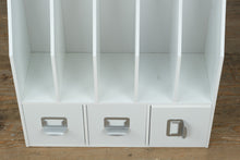 Load image into Gallery viewer, Desk / Countertop Organizer with File Slots & 3 Drawers – White