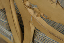 Load image into Gallery viewer, Early 1900s Carved Hotel Lobby Settee with Custom Upholstery