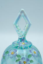 Load image into Gallery viewer, Hand-Painted Fenton Art Glass Bell with Floral Motif & Iridescent Rim