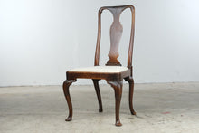 Load image into Gallery viewer, Antique Queen Anne Style Walnut Side Chair with Vase Splat and Upholstered Seat