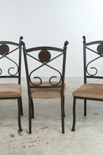 Load image into Gallery viewer, 5-Piece Metal and Glass Round Dining Set with Four Upholstered Chairs