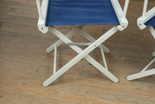 Load image into Gallery viewer, Gold Medal Director’s Chair with White Enamel Frame & Canvas Seat and Back – Classic Folding Hollywood Style