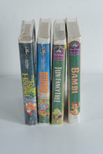 Load image into Gallery viewer, Factory-Sealed Disney Classics VHS Lot – The Fox and the Hound, Dumbo, Fun & Fancy Free, Bambi
