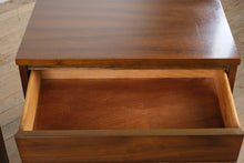 Load image into Gallery viewer, Mid Century Modern Dixie Walnut Nightstands Pair on Tapered Legs