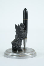 Load image into Gallery viewer, Vintage Scottie Dog Pen Holder Desk Stand Cast Metal Terrier Base