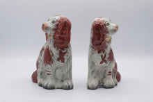 Load image into Gallery viewer, Pair Staffordshire Style Spaniel Dogs Ceramic Mantel Figurines 7 Inch