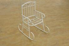 Load image into Gallery viewer, White Metal Doll Rocking Chair Heart Scroll Design 24 Inch