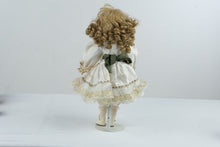 Load image into Gallery viewer, Vintage Porcelain Christmas Doll 18 Inch Blonde Curls Victorian Dress With Box