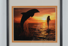 Load image into Gallery viewer, Mark J Thomas Sunset Celebration Bottlenose Dolphins Framed Photo Triptych