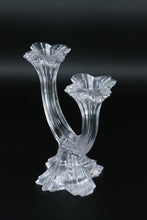 Load image into Gallery viewer, Crystal Double Candle Holder • Elegant U-Shaped Design • 6.5" Sparkling Two-Taper Candlestick