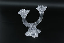 Load image into Gallery viewer, Crystal Double Candle Holder • Elegant U-Shaped Design • 6.5" Sparkling Two-Taper Candlestick