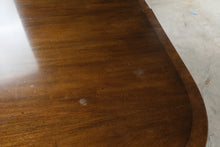 Load image into Gallery viewer, Vintage Double Pedestal Dining Table with Brass Casters and Two Leaves