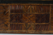 Load image into Gallery viewer, Antique Handcrafted Bamboo & Wood Dowry / Trousseau Storage Chest – Geometric Panel Trunk