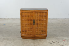 Load image into Gallery viewer, Heritage Asian Modern Oak Two-Door Accent Cabinet with Black Inset Top