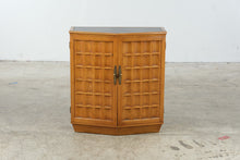 Load image into Gallery viewer, Heritage Asian Modern Oak Two-Door Accent Cabinet with Black Inset Top