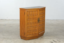 Load image into Gallery viewer, Heritage Asian Modern Oak Two-Door Accent Cabinet with Black Inset Top