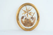 Load image into Gallery viewer, Framed Real Pressed Flower Botanical Art Ornate Gold Oval Frame 12 Inch