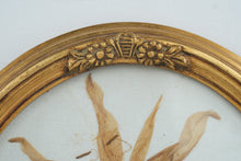 Load image into Gallery viewer, Framed Real Pressed Flower Botanical Art Ornate Gold Oval Frame 12 Inch