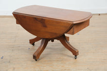 Load image into Gallery viewer, Antique Rotating Top Drop Leaf Coffee Table with Casters