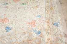 Load image into Gallery viewer, Chinese Wool Area Rug 8.9x11.9 Dusty Rose Floral Scroll Hand Tufted Carpet