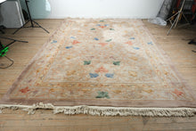 Load image into Gallery viewer, Chinese Wool Area Rug 8.9x11.9 Dusty Rose Floral Scroll Hand Tufted Carpet