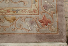 Load image into Gallery viewer, Chinese Wool Area Rug 8.9x11.9 Dusty Rose Floral Scroll Hand Tufted Carpet