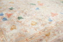 Load image into Gallery viewer, Chinese Wool Area Rug 8.9x11.9 Dusty Rose Floral Scroll Hand Tufted Carpet