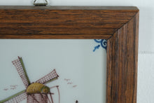 Load image into Gallery viewer, Framed Dutch Delft Tile Windmill Scene by Tichelaars Royal Makkum 7 Inch