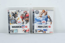 Load image into Gallery viewer, PS3 Madden NFL 10 NBA Live 10 EA Sports 2 Game Lot Complete